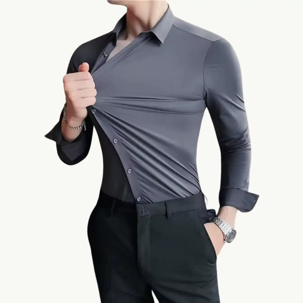 Camisa social masculina não amassa facil
