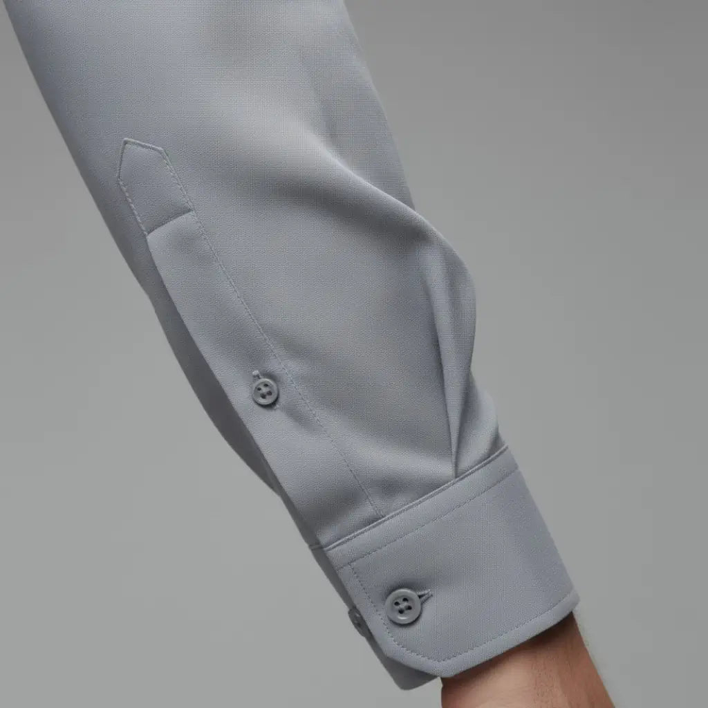 Detalhes da manga da camisa social masculina
