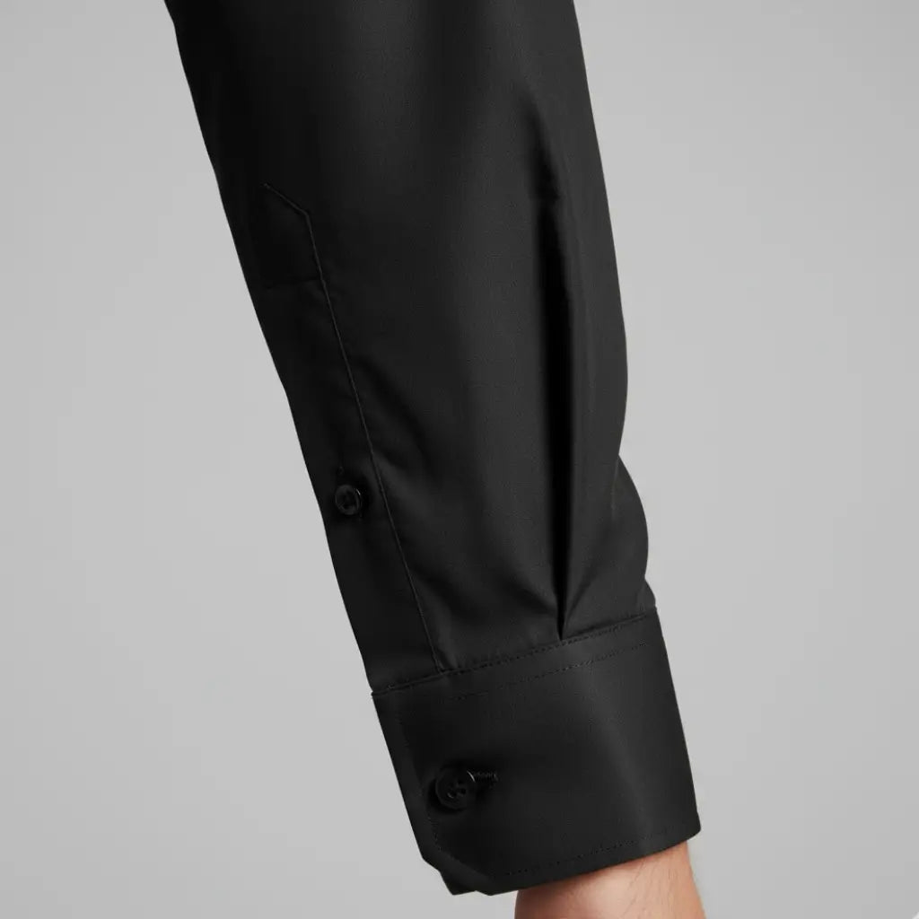 Detalhes da Manga Camisa social masculina preta