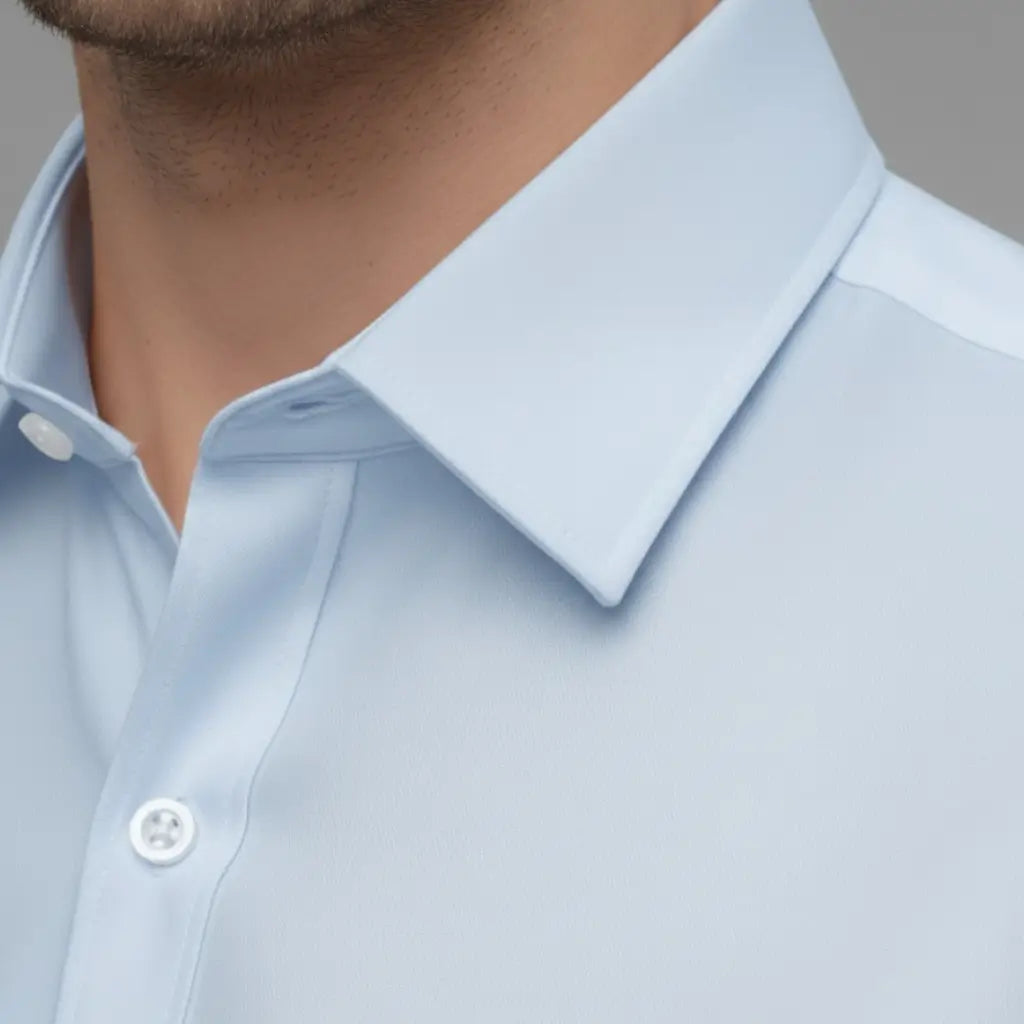 Camisa social manga longa azul AVONNUE masculina, estrutura sofisticada com elegância