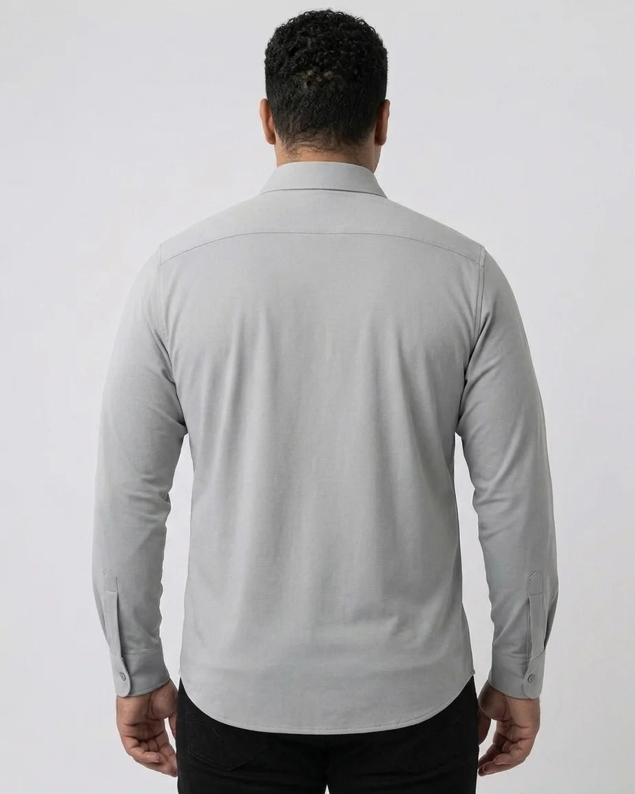 Camisa Social Tech Vitto Cinza Claro
