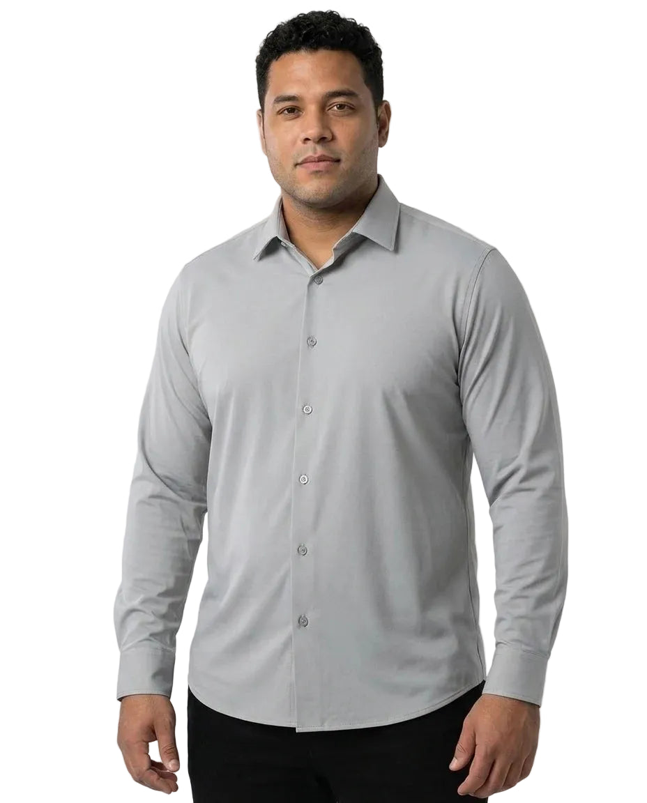 Camisa Social Tech Vitto Cinza Claro