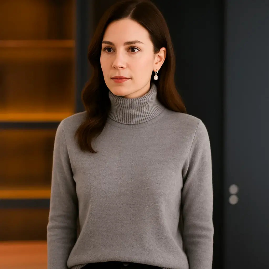 Sueter Feminino Cinza La Merino Extrafina com Sofisticação