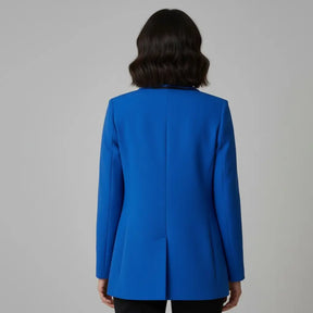 Blazer feminino azul costas