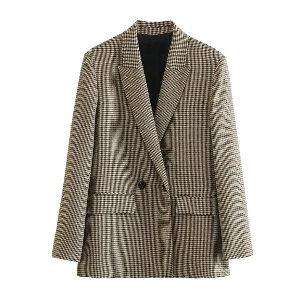 Blazer Feminino Xadrez Modelo Flint