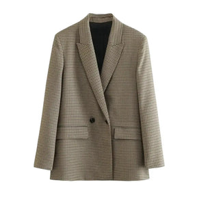 Blazer Feminino Xadrez Modelo Flint