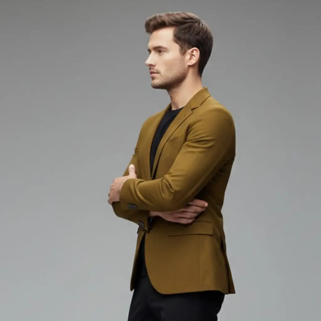 Modelo vestindo Blazer Masculino Modelo Ground