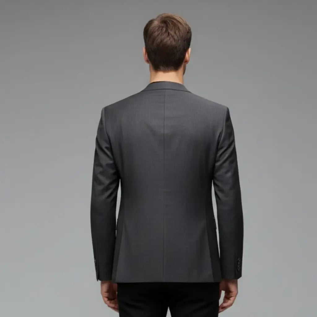 Costas do Blazer Casual Masculino na cor cinza 