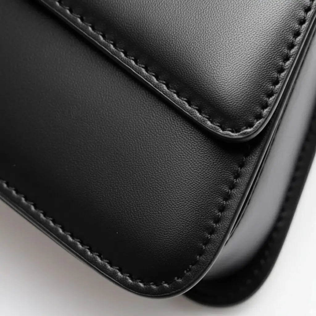 Bolsa Feminina de Couro Detalhes da costura bem feita