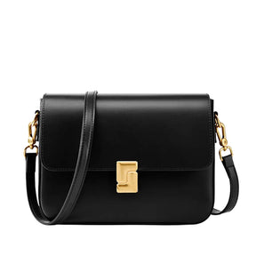 Bolsa Feminina de Couro Preta Modelo Dominique