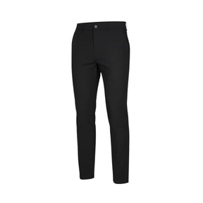 Calça social masculina preta slim fit, vista frontal em fundo branco