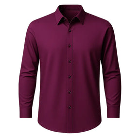 Camisa Social Masculina Bordô modelo slim