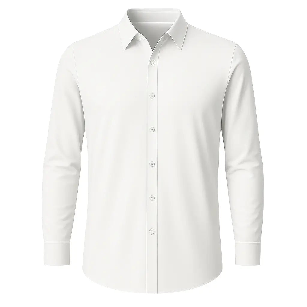 Camisa social masculina manga longa AVONNUE Branca, corte estruturado com elegância