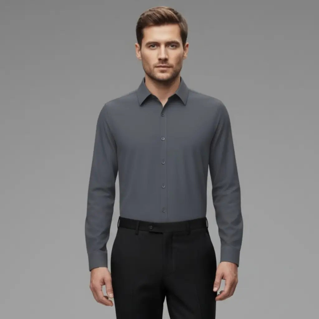 Frente da Camisa Social Masculina de manga longa modelo slim