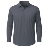 Camisa social masculina manga longa cor cinza