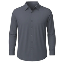 Camisa social masculina manga longa cor cinza