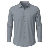 Camisa Social Masculina Cinza Claro modelo slim