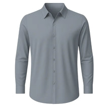 Camisa Social Masculina Cinza Claro modelo slim