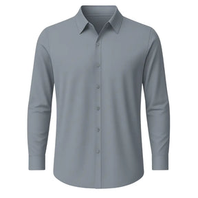 Camisa Social Masculina Cinza Claro modelo slim