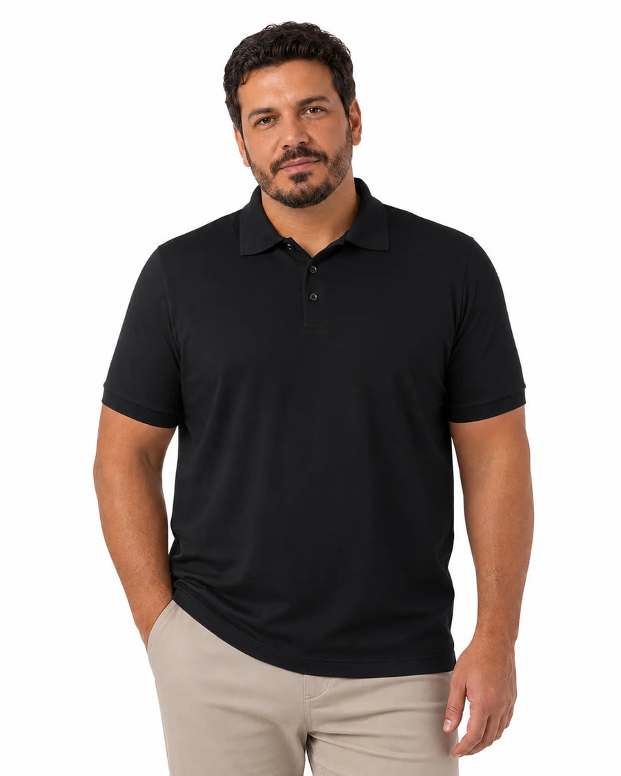 Camisa Polo Masculina PimaSenso Preta
