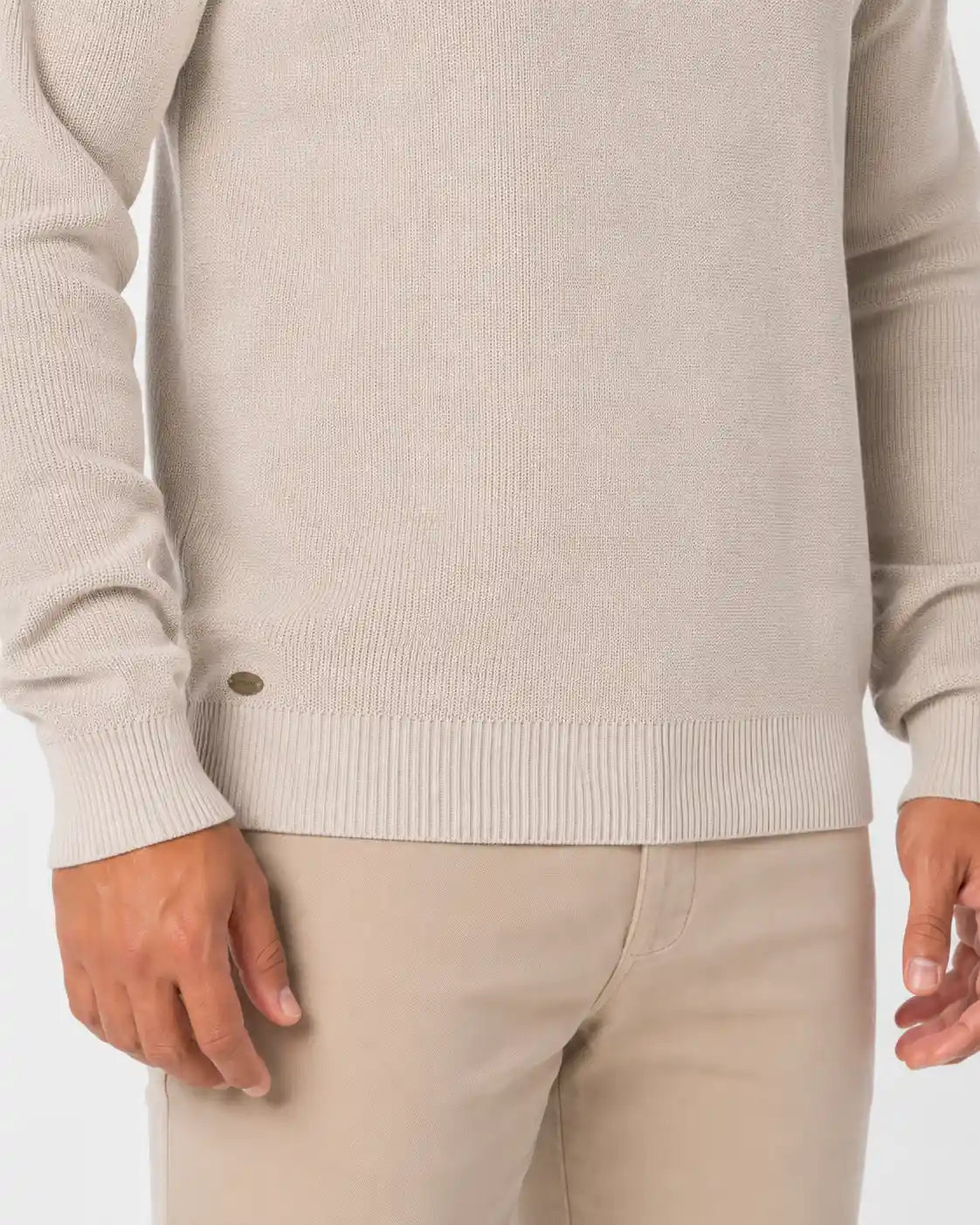 Suéter Masculino Tramato Zip Areia