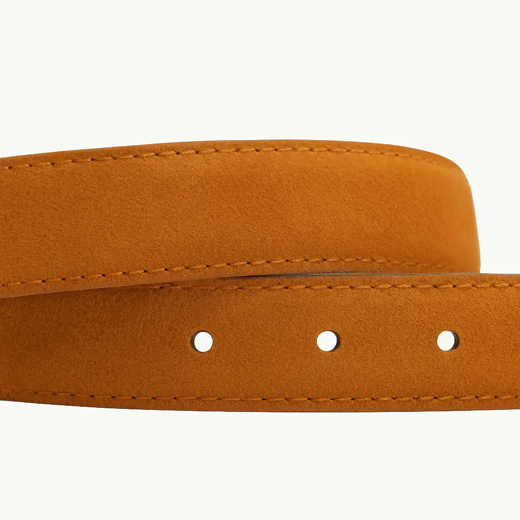 Cinto Feminino de Couro Camurça Modelo Liora Caramelo