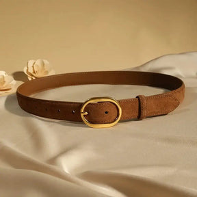 Cinto Feminino de Couro Castanho