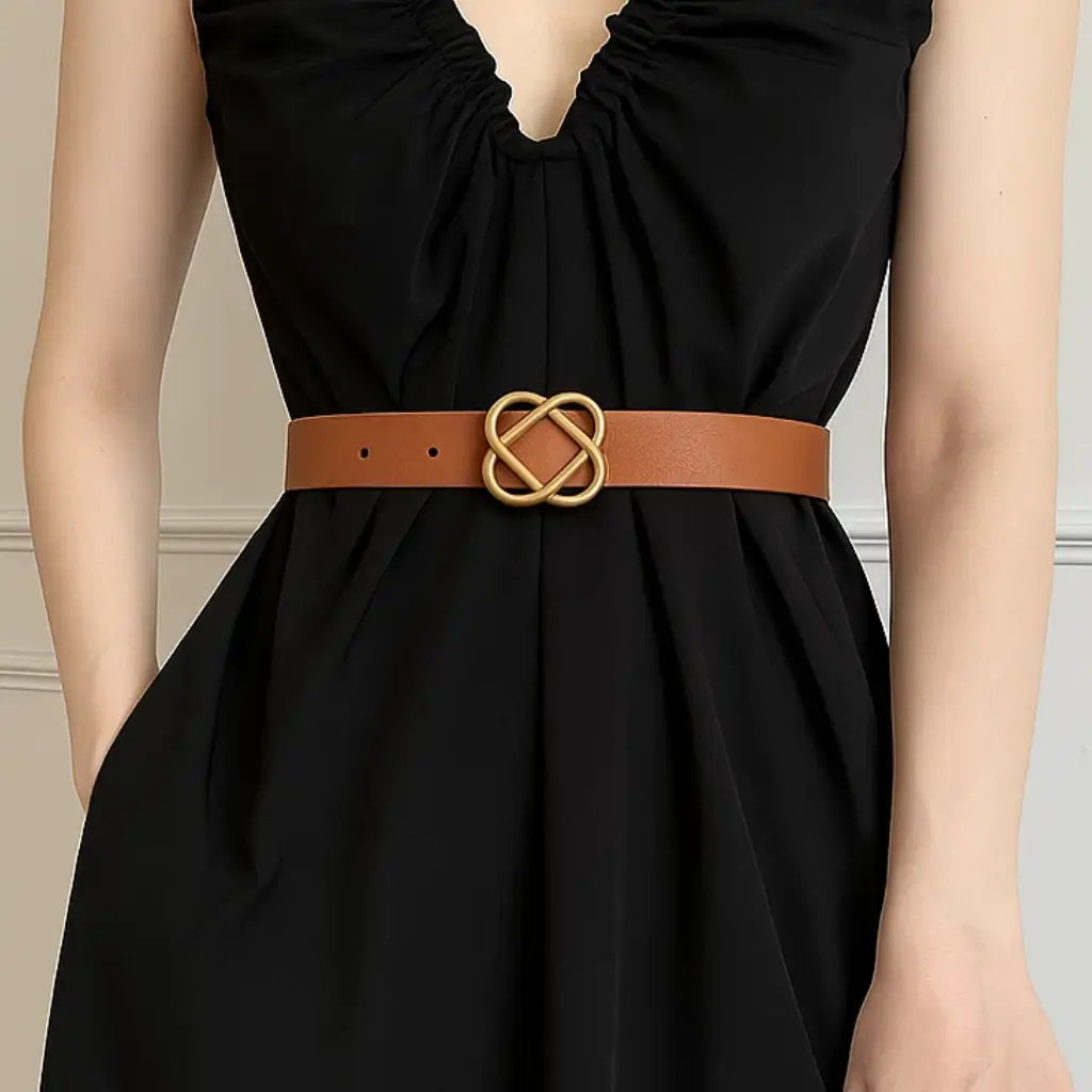 Mulher usando cinto feminino de couro