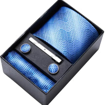 Gravata Masculina Azul Ondas
