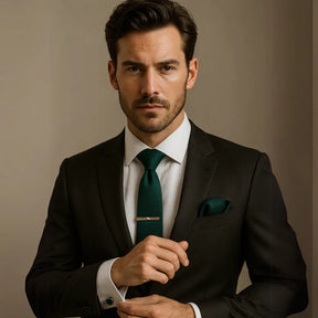 Gravata Masculina Verde com prendedor