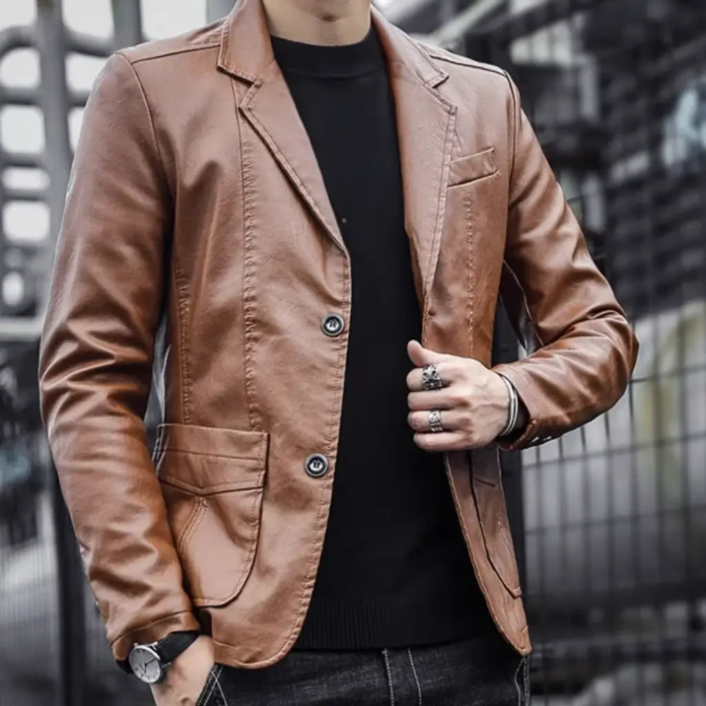 Jaqueta Masculina de Couro Sintetico