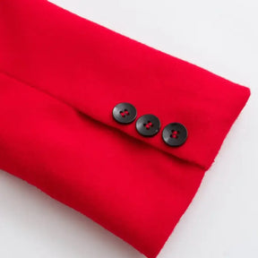 Sobretudo Feminino Longo Vermelho