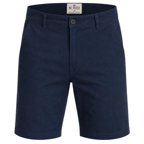 Bermuda masculina em sarja azul marinho AVONNUE isolada em fundo branco, vista frontal