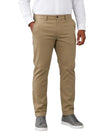 Calça Masculina em Sarja Valori Cáqui, vista de frente em fundo branco.