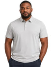 Camisa Polo Masculina TechVero Cinza, vista de frente em fundo branco.