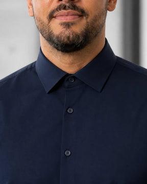 Camisa Social Tech Matteo Azul Marinho