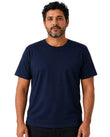 Camiseta Masculina NiloVitta Algodão Egípcio Azul Marinho, vista de frente em fundo branco.