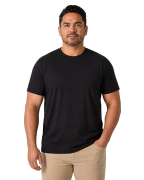 Camiseta Masculina TechModal Preta, vista de frente em fundo branco.