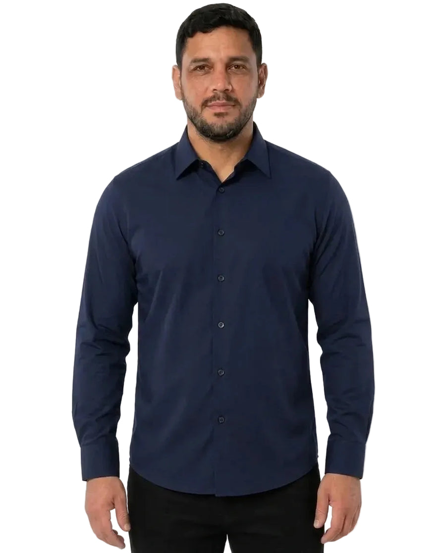 Camisa Social Tech Matteo Azul Marinho